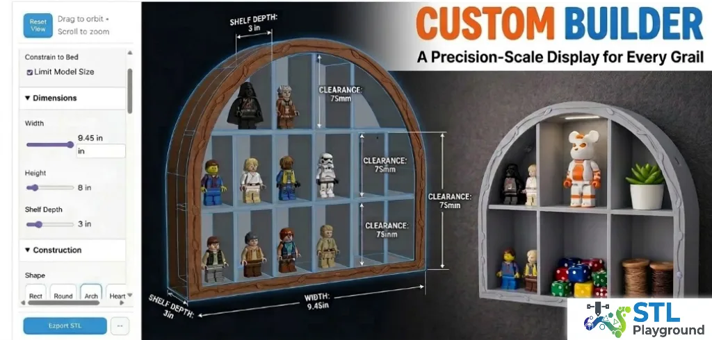 Custom 3D printed Wall Shelf