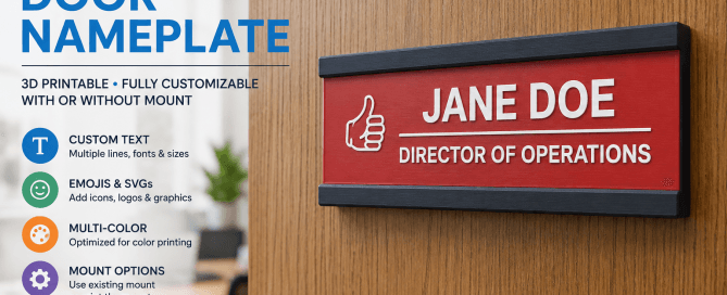 Custom Door Nameplate Builder STL