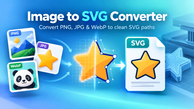 Image to SVG Converter turning PNG, JPG and WebP images into clean SVG vector paths