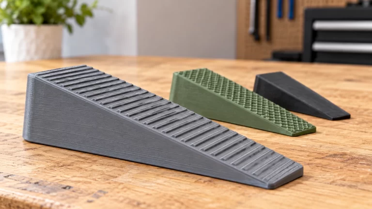 Custom 3D printable furniture leveling wedge with adjustable taper and integrated grip texture